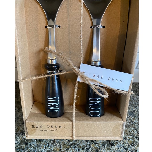 RAE DUNN. Serve & Enjoy Serving Spoon Set, Black - Picture 2 of 6